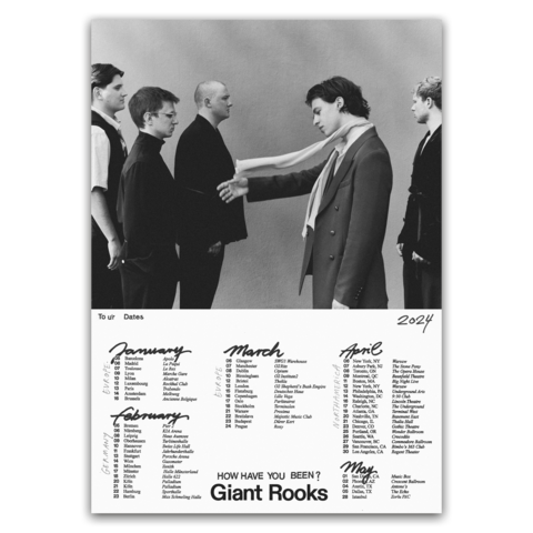 Tour Poster 2024 by Giant Rooks - Poster - shop now at Giant Rooks - Rookery store